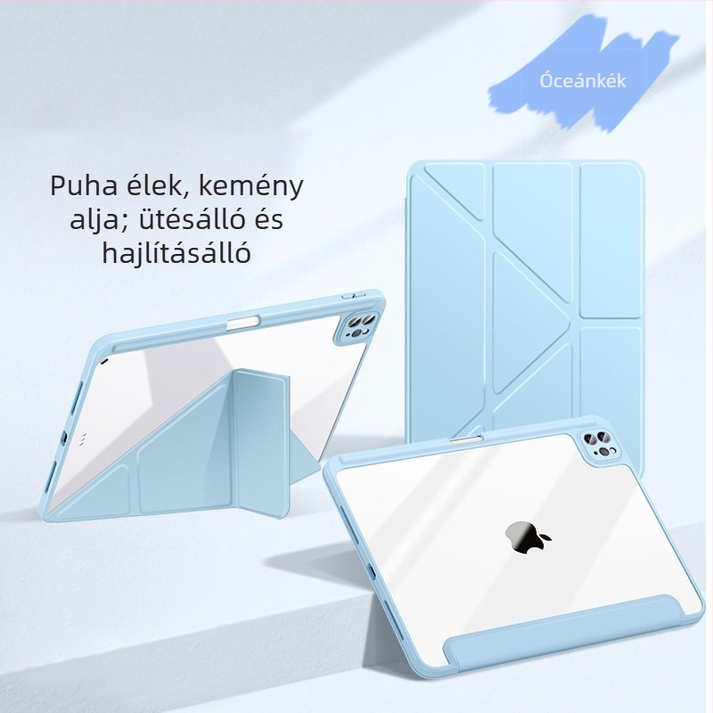 Átlátszó akrilvédő tok iPad 11-hez, Air 6/5-höz és Air 13-hoz, a 10. generáció, Y-alakú állvánnyal