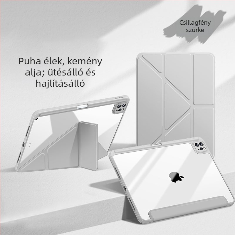 Átlátszó akrilvédő tok iPad 11-hez, Air 6/5-höz és Air 13-hoz, a 10. generáció, Y-alakú állvánnyal