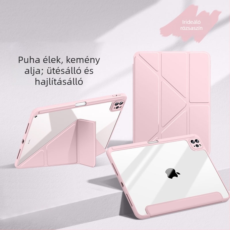 Átlátszó akrilvédő tok iPad 11-hez, Air 6/5-höz és Air 13-hoz, a 10. generáció, Y-alakú állvánnyal