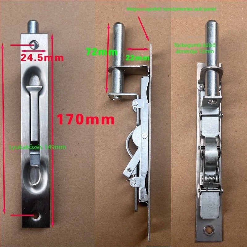Pillangó reteszes ajtózár, vasból, otthoni használatra