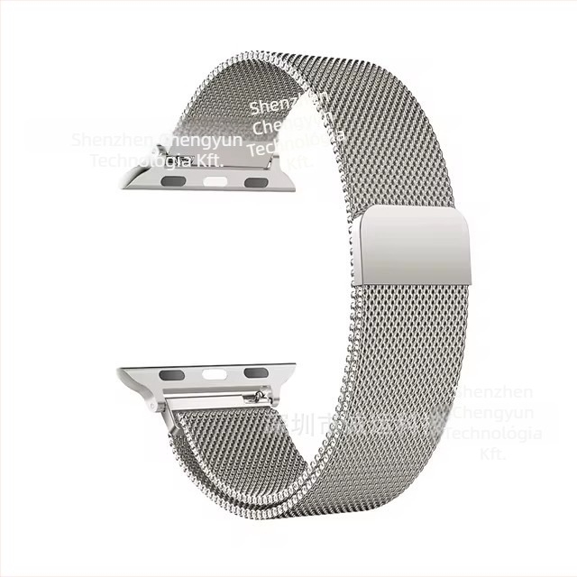 Rozsdamentes acél Milanese szíj fém csatlakozóval és mágneses csattal az Apple Watchhoz