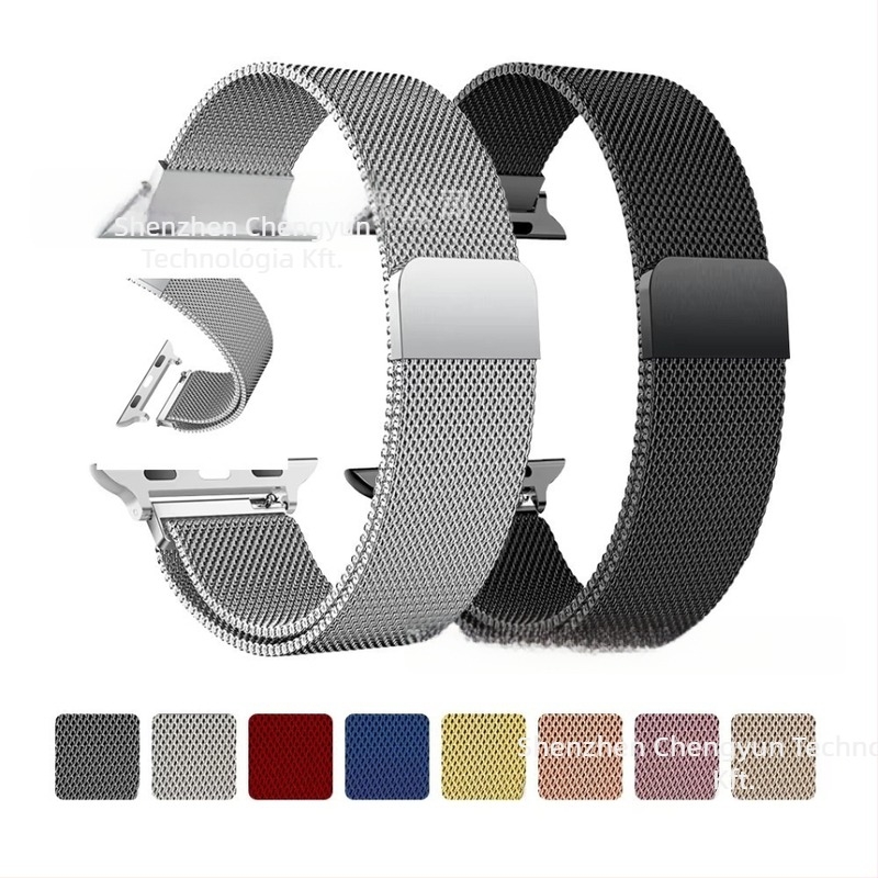 Rozsdamentes acél Milanese szíj fém csatlakozóval és mágneses csattal az Apple Watchhoz