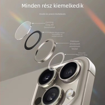 iPhone 14 Pro Max kamerafólia – edzett üveg, HD, ütésálló, ujjlenyomat-mentes