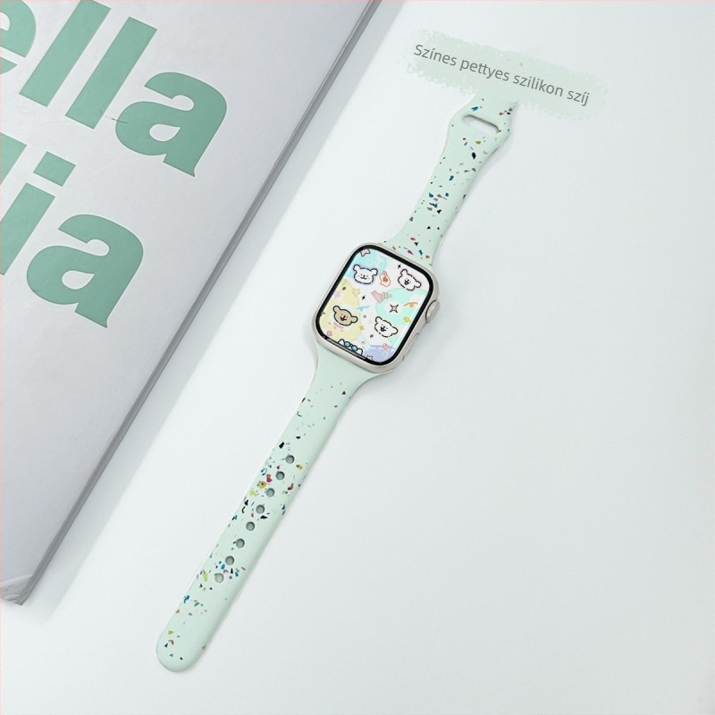 Apple Watch Series 8/9-hez világos mentás nylon szíj