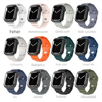 Apple Watch szilikonpánt - lélegző, izzadságot felszívó, kompatibilis az 1–8 és Ultra sorozatokkal