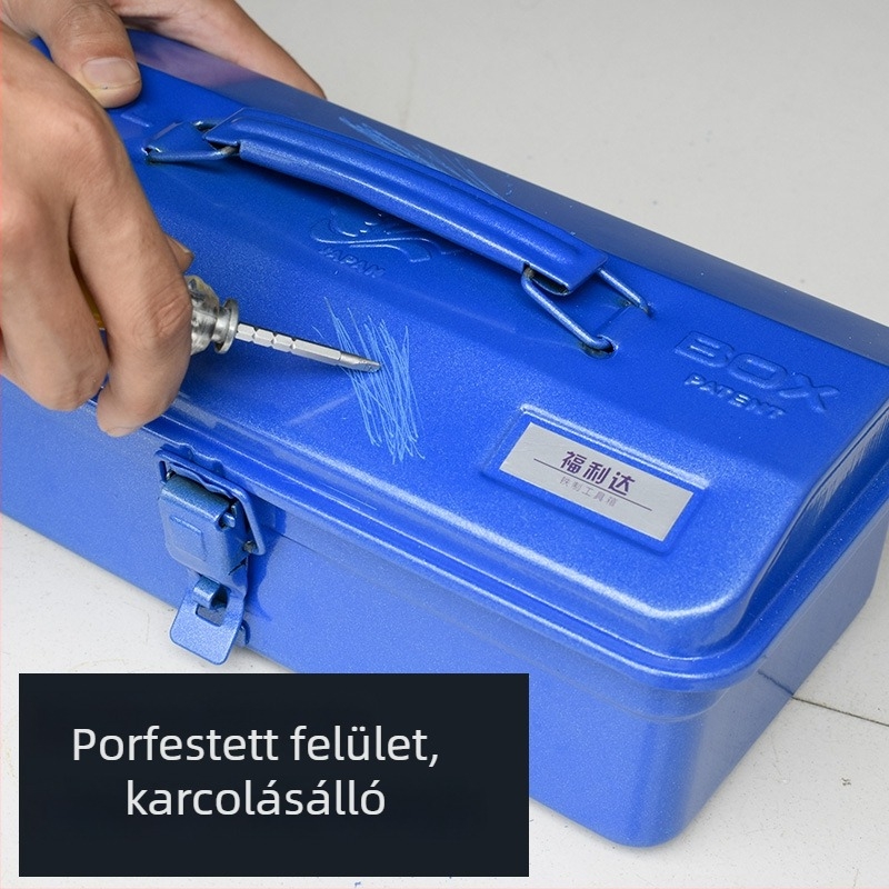 Fém szerszámtartó doboz tároláshoz, Welfare da, egyrétegű megemelt kialakítás