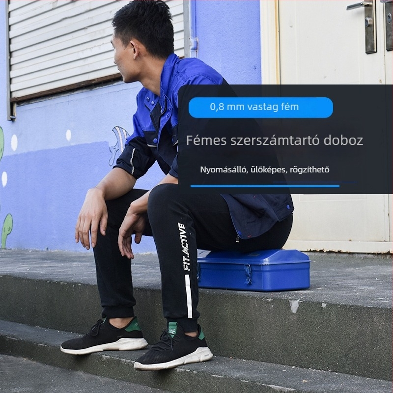 Fém szerszámtartó doboz tároláshoz, Welfare da, egyrétegű megemelt kialakítás
