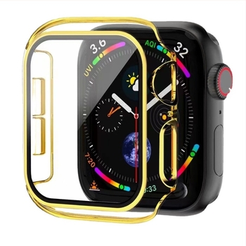 Apple Watch S10/98-hoz beépített védőtok, kétszínű gravírozott díszítéssel és edzett üveggel