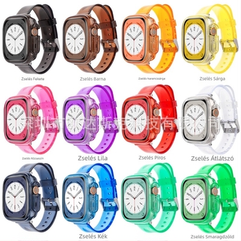 Átlátszó TPU Glacier Jelly tok az Apple Watch szíjhoz, kompatibilis az Apple Watch Series 8/Ultra/SE/7/6/5