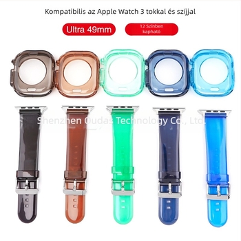Átlátszó TPU Glacier Jelly tok az Apple Watch szíjhoz, kompatibilis az Apple Watch Series 8/Ultra/SE/7/6/5