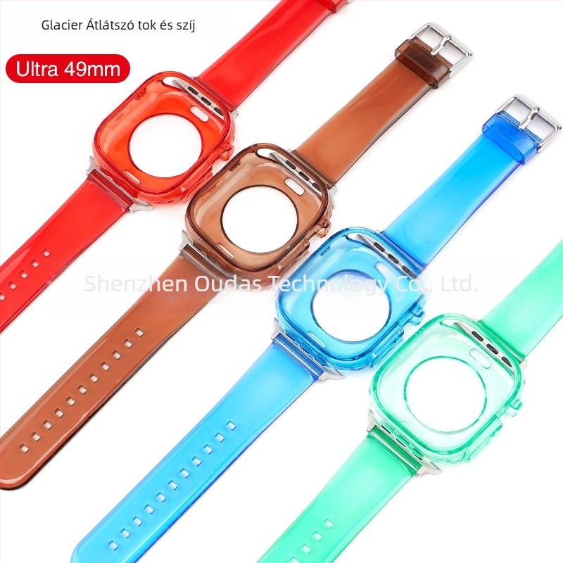 Átlátszó TPU Glacier Jelly tok az Apple Watch szíjhoz, kompatibilis az Apple Watch Series 8/Ultra/SE/7/6/5