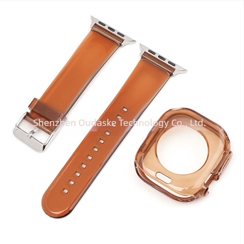 Átlátszó TPU Glacier Jelly tok az Apple Watch szíjhoz, kompatibilis az Apple Watch Series 8/Ultra/SE/7/6/5