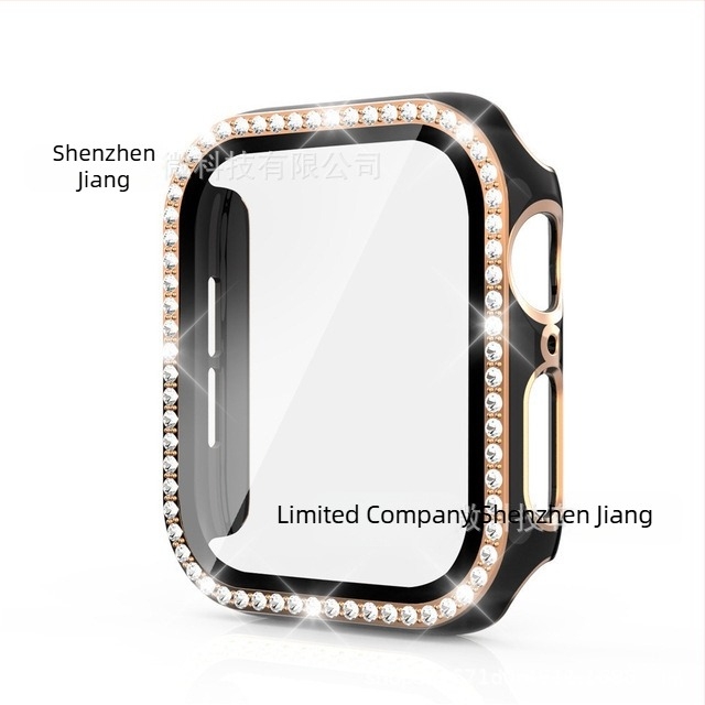 Apple Watch két tónusú lézergravírozott tok, egyetlen gyémánttal díszített, integrált PC ház és védőfólia