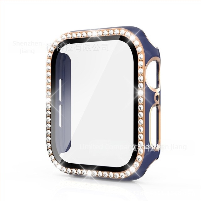 Apple Watch két tónusú lézergravírozott tok, egyetlen gyémánttal díszített, integrált PC ház és védőfólia