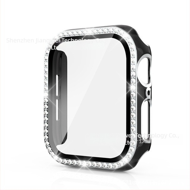 Apple Watch két tónusú lézergravírozott tok, egyetlen gyémánttal díszített, integrált PC ház és védőfólia