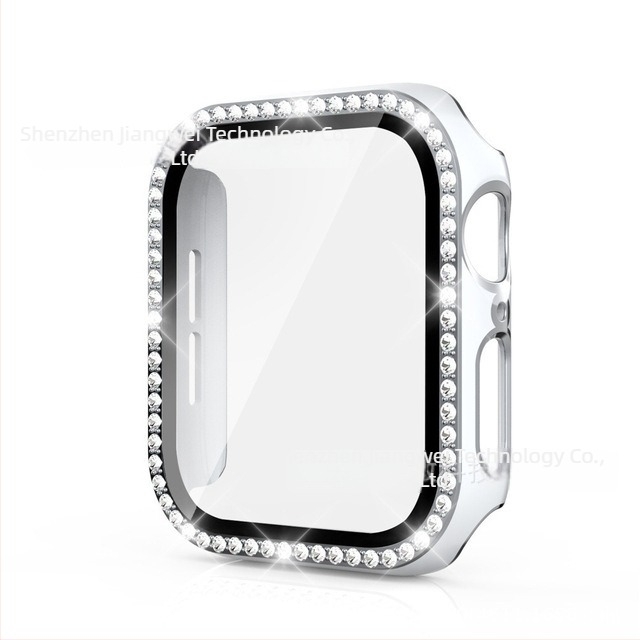 Apple Watch két tónusú lézergravírozott tok, egyetlen gyémánttal díszített, integrált PC ház és védőfólia