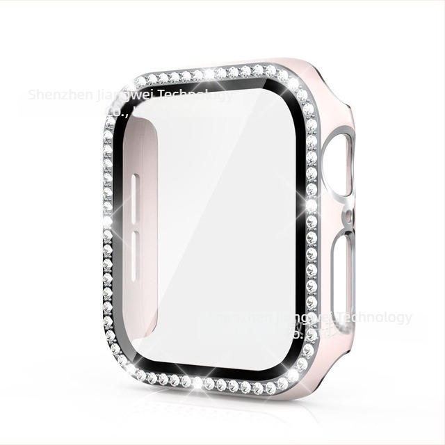 Apple Watch két tónusú lézergravírozott tok, egyetlen gyémánttal díszített, integrált PC ház és védőfólia