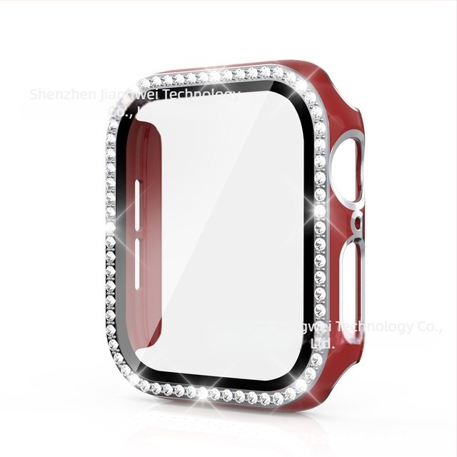 Apple Watch két tónusú lézergravírozott tok, egyetlen gyémánttal díszített, integrált PC ház és védőfólia