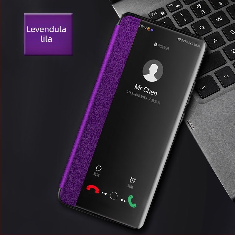 Huawei Enjoy 70X védőtok – flip bőr tok, teljes körű védelem, esésálló, puha héj, rétegelt lemezből készült konstrukció