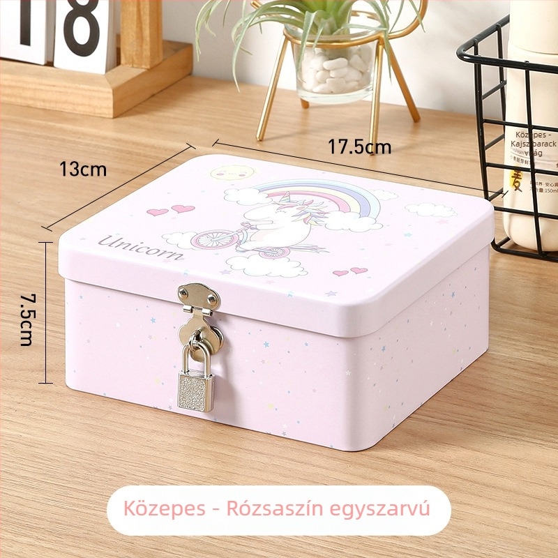 Zárható tinplate asztali tároló doboz, 24 db, 380 g