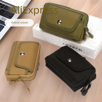 Férfi övtáska mobiltelefonhoz - Oxford anyag, mágneszár, tanúsítvány zseb, függőleges négyszög alak, utcai divat