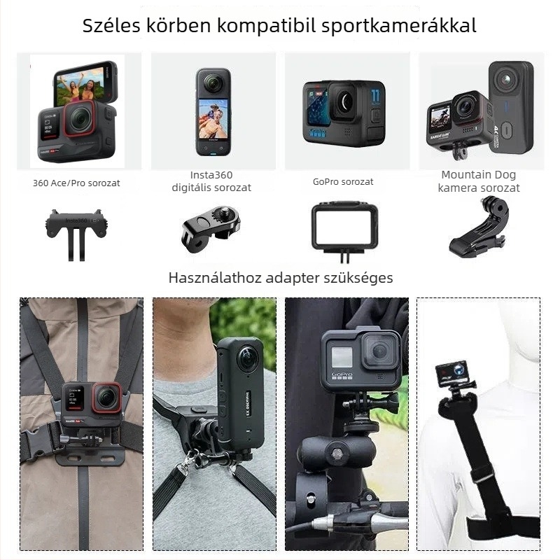 Insta360 Ace Pro 2 kamera kiegészítő – fejpánt, mellkasöv, hátizsák csat, motorkerékpár tartó