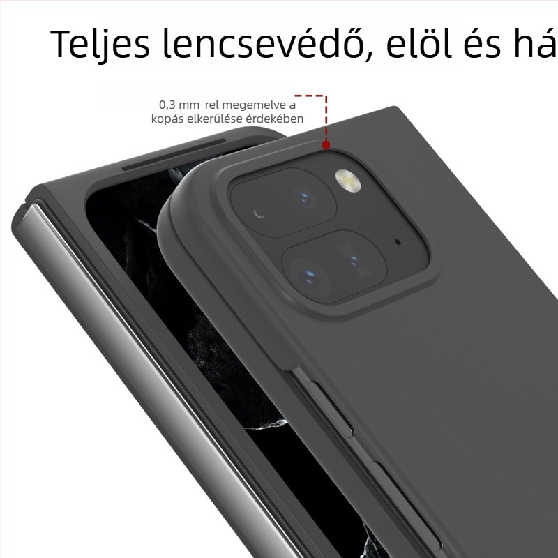 Google Pixel 9 Pro Fold hajtogatható telefonvédő — PC keményhéj, egyszínű, selymes tapintású felület