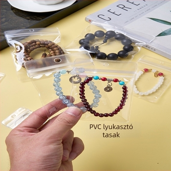 PVC ékszer tároló tasak lyukakkal, önzáró, rendkívül átlátszó és vízálló