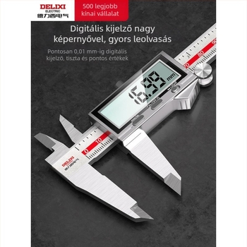 SHASHENG digitális tolómérő, ipari kategória, magas pontosság, mélységmérés