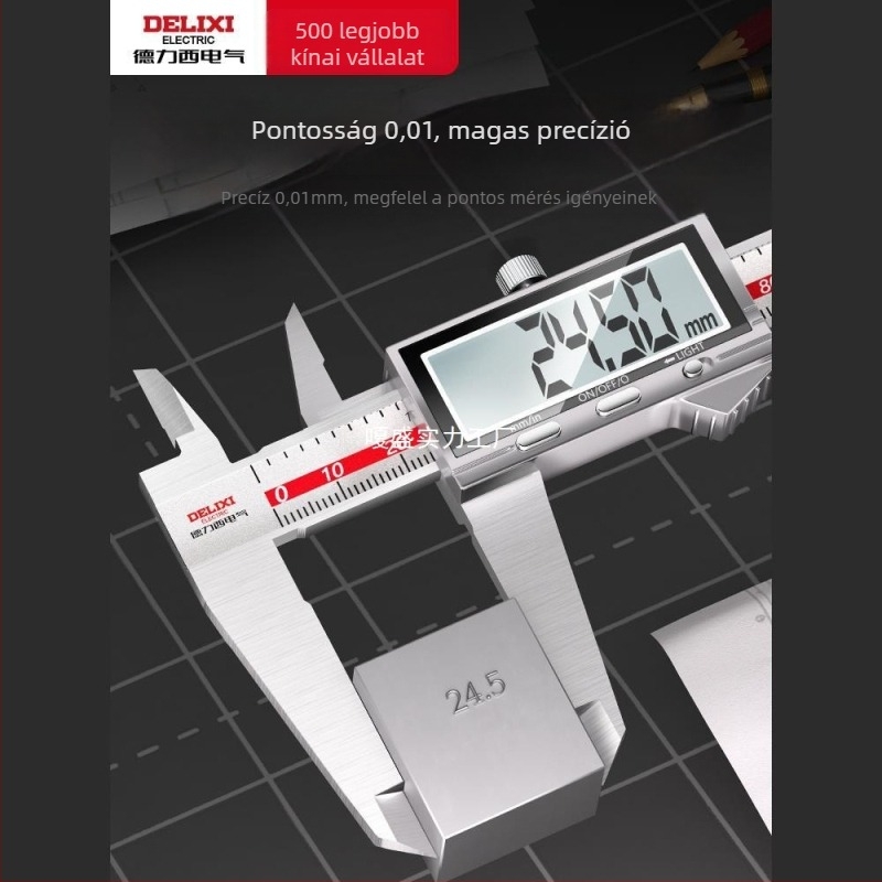 SHASHENG digitális tolómérő, ipari kategória, magas pontosság, mélységmérés