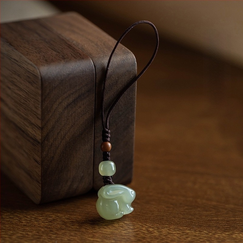 Hetian jade kígyó zodiákus kulcstartó, prémium modell, telefonpánttal