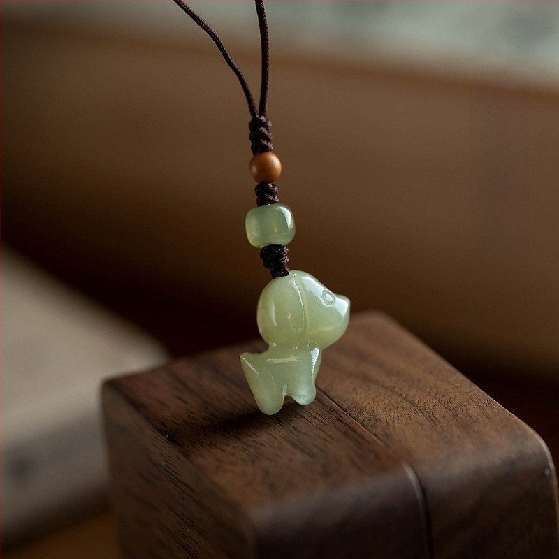 Hetian jade kígyó zodiákus kulcstartó, prémium modell, telefonpánttal