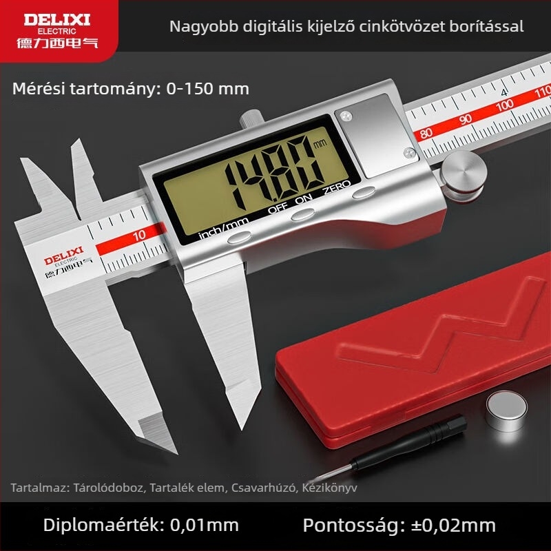 Delixi Electric digitális tolómérő – ipari kategória – digitális kijelző