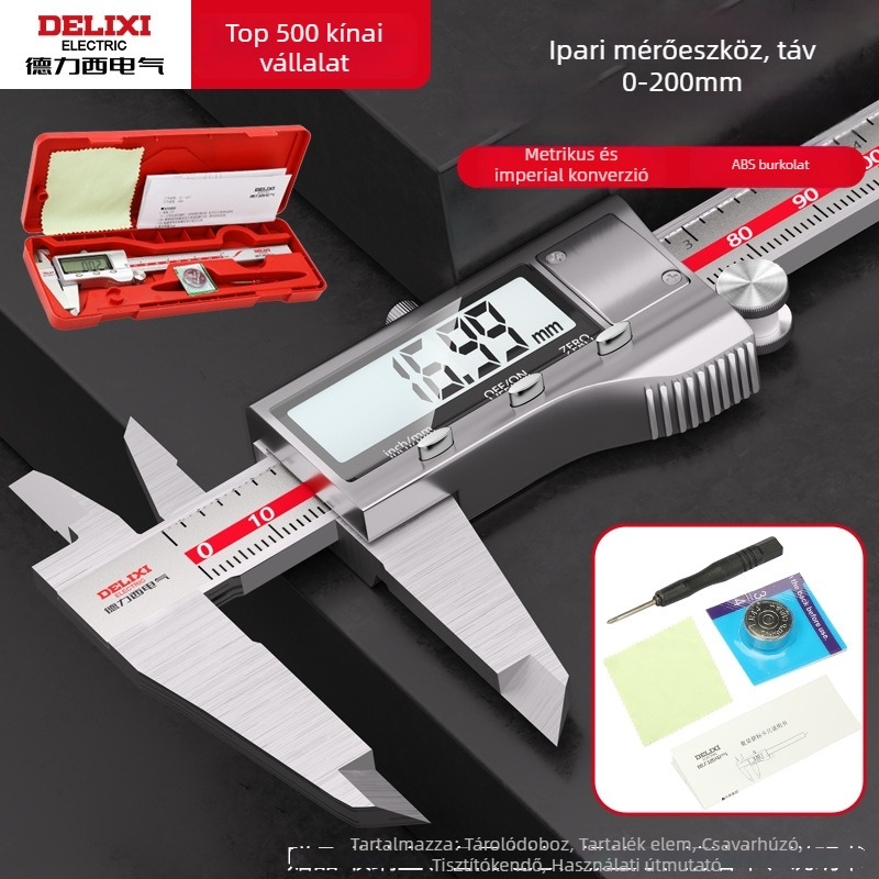 Delixi Electric digitális tolómérő – ipari kategória – digitális kijelző