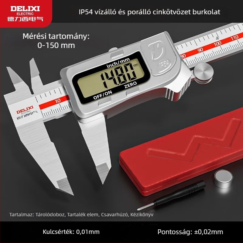 Delixi Electric digitális tolómérő – ipari kategória – digitális kijelző