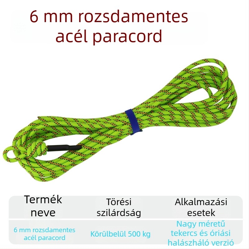 Élőhalas zsinór – acélsodronnyal megerősített, DIY kiegészítő