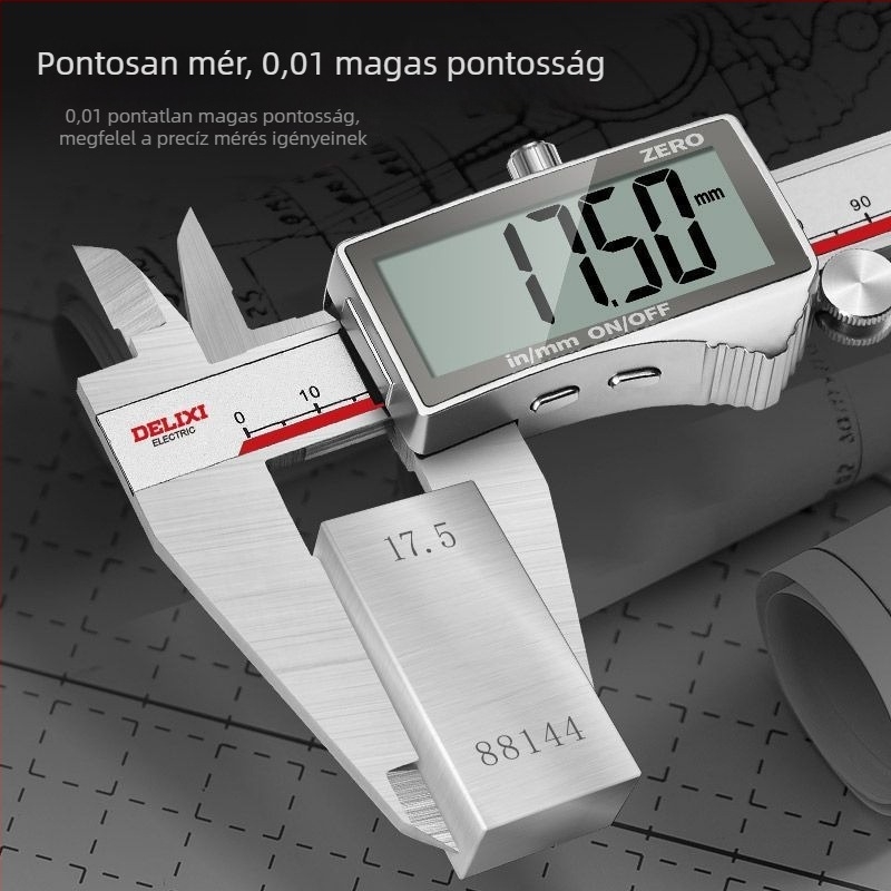 Elektronikus Vernier tolómérő digitális kijelzővel – magas pontosság, ipari osztály, háztartási használatra