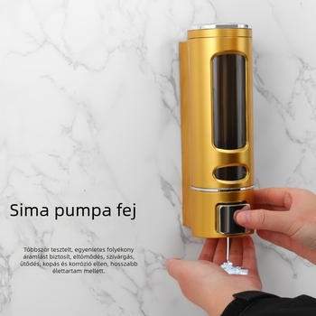 Háromfejes szappanadagoló, falra szerelhető, kézi pumpa, ABS, elektroplatírozott bevonat