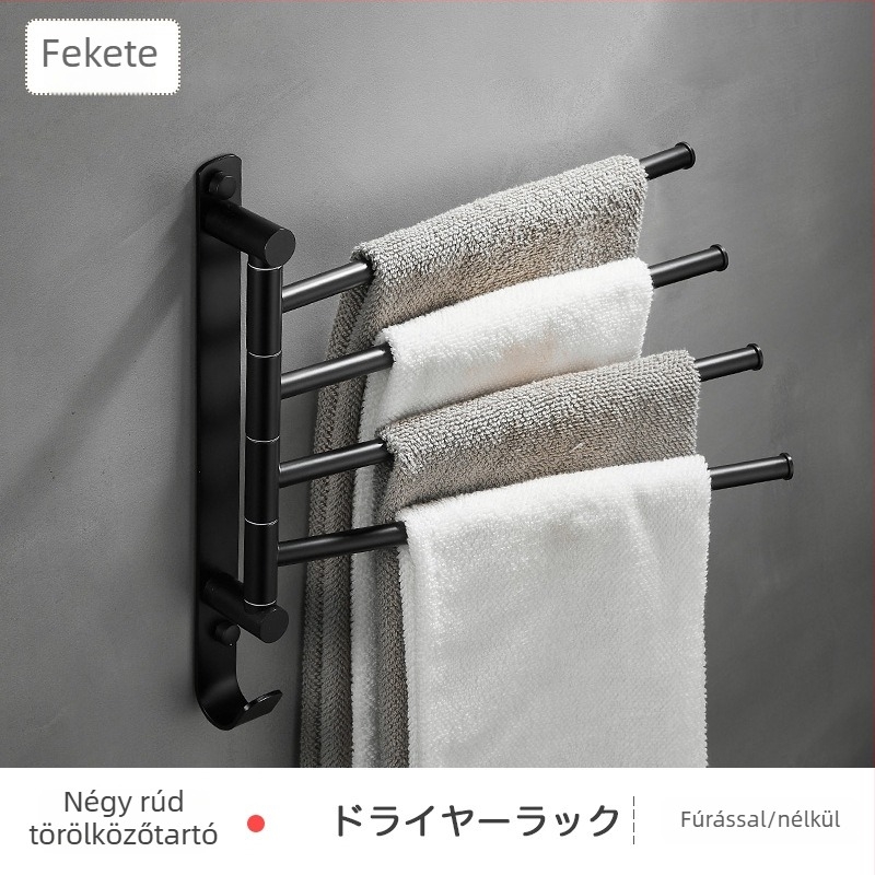 Réz törölközőtartó forgó és összecsukható kialakítással, terhelhetőség 20 kg, 1–4 réteg