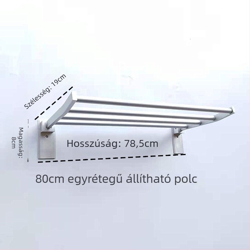 Összecsukható törölközőtartó two szintes, alumíniumötvözetből, anodizált felülettel, teherbírás 15 kg, modern minimalista design