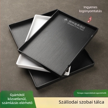 Szögletes melamín tálca szállodák számára – teás tálca és tisztálkodási kellékek tárolása a szobában