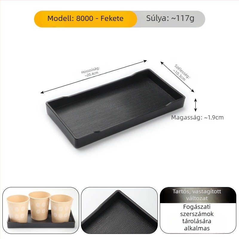Szögletes melamín tálca szállodák számára – teás tálca és tisztálkodási kellékek tárolása a szobában