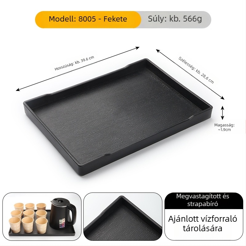 Szögletes melamín tálca szállodák számára – teás tálca és tisztálkodási kellékek tárolása a szobában