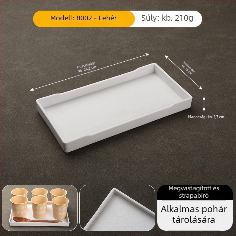 Szögletes melamín tálca szállodák számára – teás tálca és tisztálkodási kellékek tárolása a szobában
