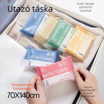 Pocket travel 5-csomagos fürdőlepedő, tömörített, mikroszálas, sík szövés, nedvszívás 16–20 s
