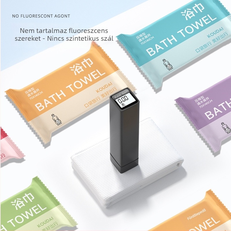 Pocket travel 5-csomagos fürdőlepedő, tömörített, mikroszálas, sík szövés, nedvszívás 16–20 s