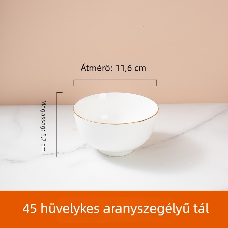Csontporcelán tálak készlete szállodák és éttermek számára — kör alakú, glazúrt felület, testreszabható