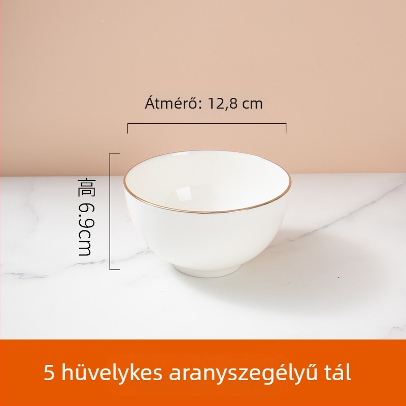 Csontporcelán tálak készlete szállodák és éttermek számára — kör alakú, glazúrt felület, testreszabható