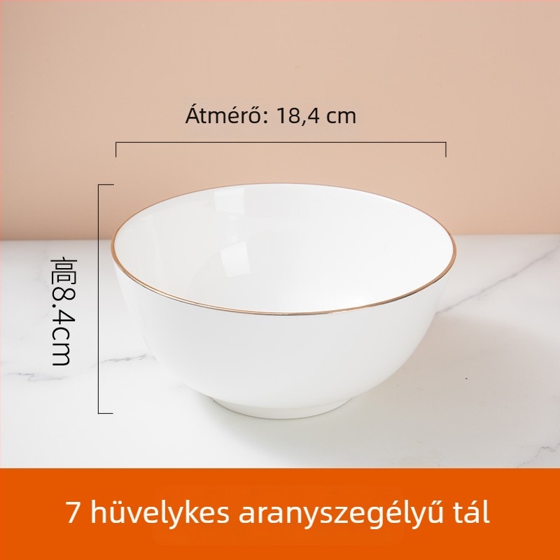 Csontporcelán tálak készlete szállodák és éttermek számára — kör alakú, glazúrt felület, testreszabható