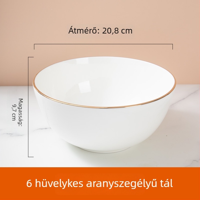 Csontporcelán tálak készlete szállodák és éttermek számára — kör alakú, glazúrt felület, testreszabható